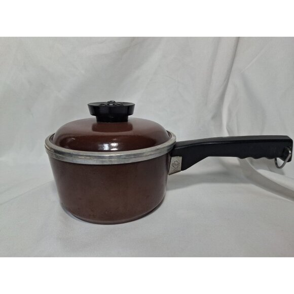 Vintage CLUB Cast Aluminum 1 Qt Sauce Pan Pot With Lid Brown - Picture 1 of 6